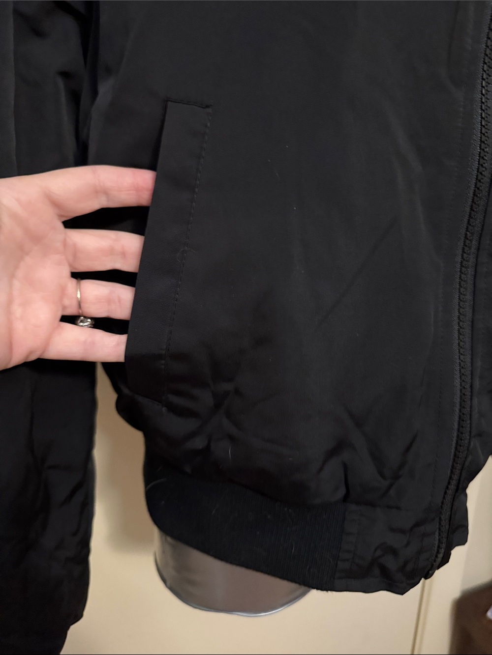 Hurley Black Hooded Bomber Jacket with Sherpa Trim Reversible Jacket Medium - Picture 2 of 6
